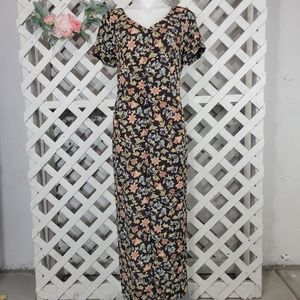 Vintage Pastille Maxi Floral Dress Size 10